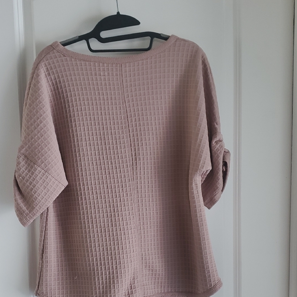 Max Studio Mauve Textured Sweatshirt - Picture 3 of 3